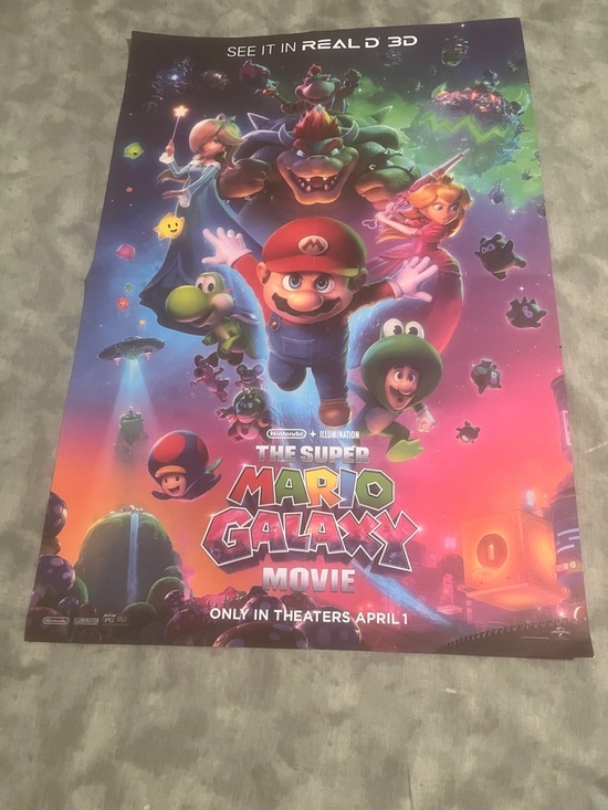 Super Mario Galaxy Accessories - Super Mario Galaxy 18x24 Movie Poster ORIGIN Fold-Up (2-Sided) Nin ten do NEW